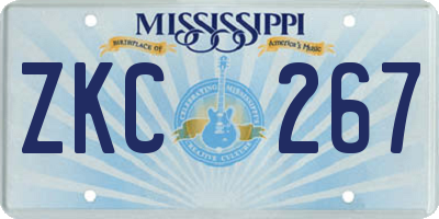 MS license plate ZKC267