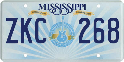 MS license plate ZKC268