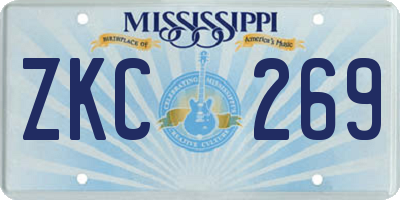 MS license plate ZKC269