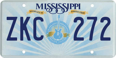 MS license plate ZKC272