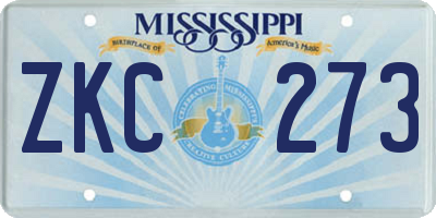 MS license plate ZKC273