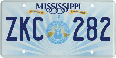 MS license plate ZKC282