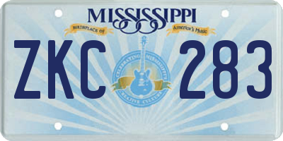 MS license plate ZKC283