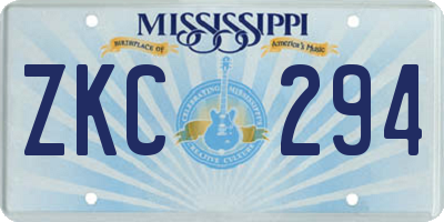 MS license plate ZKC294