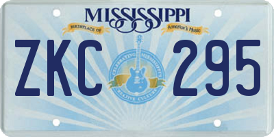 MS license plate ZKC295