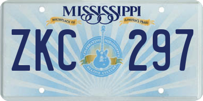 MS license plate ZKC297