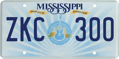 MS license plate ZKC300