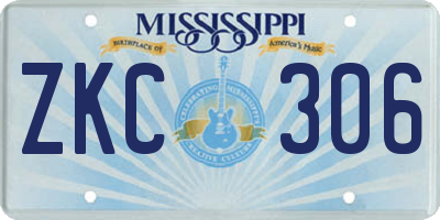 MS license plate ZKC306