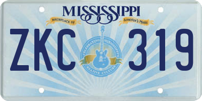 MS license plate ZKC319
