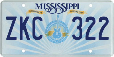 MS license plate ZKC322