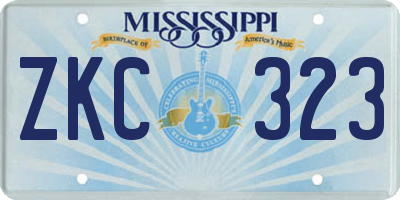MS license plate ZKC323