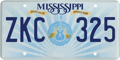 MS license plate ZKC325