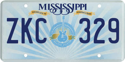 MS license plate ZKC329