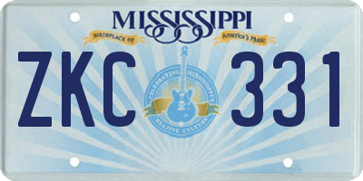 MS license plate ZKC331
