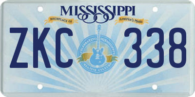 MS license plate ZKC338