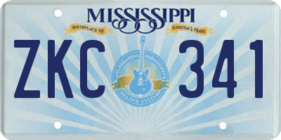 MS license plate ZKC341