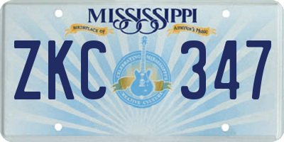 MS license plate ZKC347
