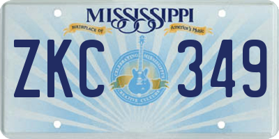MS license plate ZKC349
