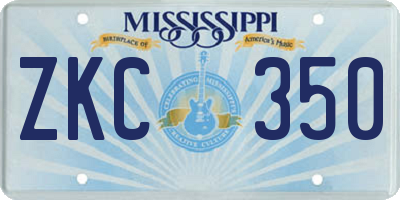 MS license plate ZKC350