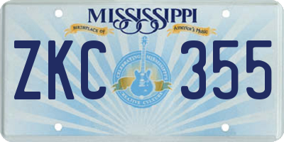MS license plate ZKC355