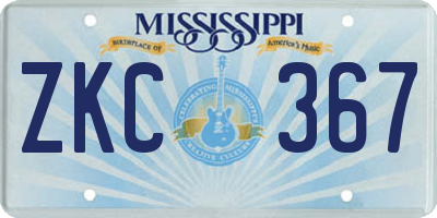 MS license plate ZKC367
