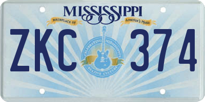 MS license plate ZKC374
