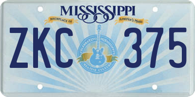 MS license plate ZKC375
