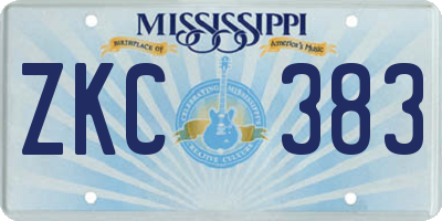 MS license plate ZKC383