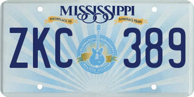 MS license plate ZKC389