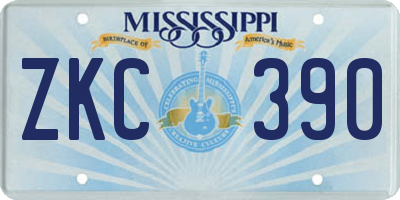 MS license plate ZKC390