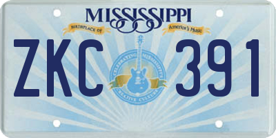 MS license plate ZKC391
