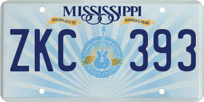 MS license plate ZKC393