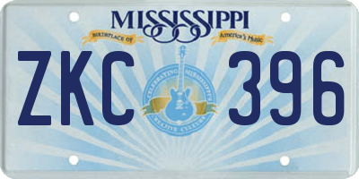 MS license plate ZKC396