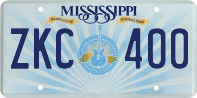 MS license plate ZKC400