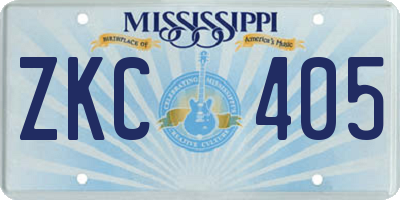 MS license plate ZKC405