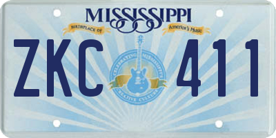MS license plate ZKC411