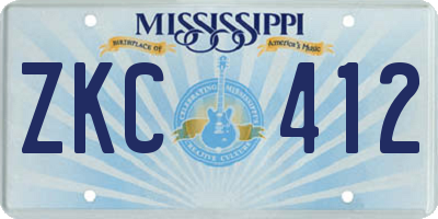 MS license plate ZKC412