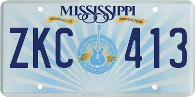 MS license plate ZKC413