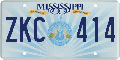 MS license plate ZKC414