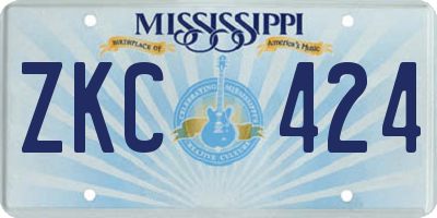 MS license plate ZKC424