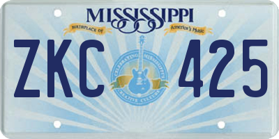 MS license plate ZKC425