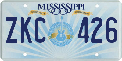 MS license plate ZKC426