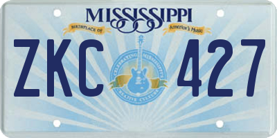 MS license plate ZKC427