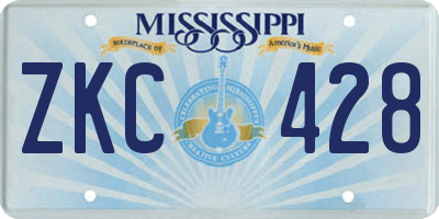 MS license plate ZKC428