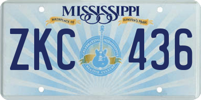 MS license plate ZKC436
