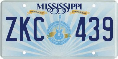 MS license plate ZKC439