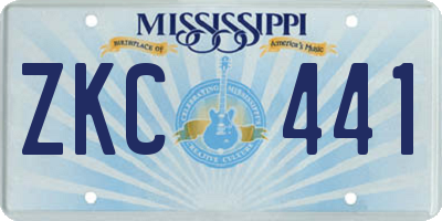 MS license plate ZKC441