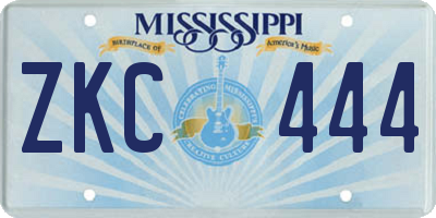 MS license plate ZKC444