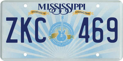 MS license plate ZKC469