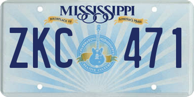 MS license plate ZKC471